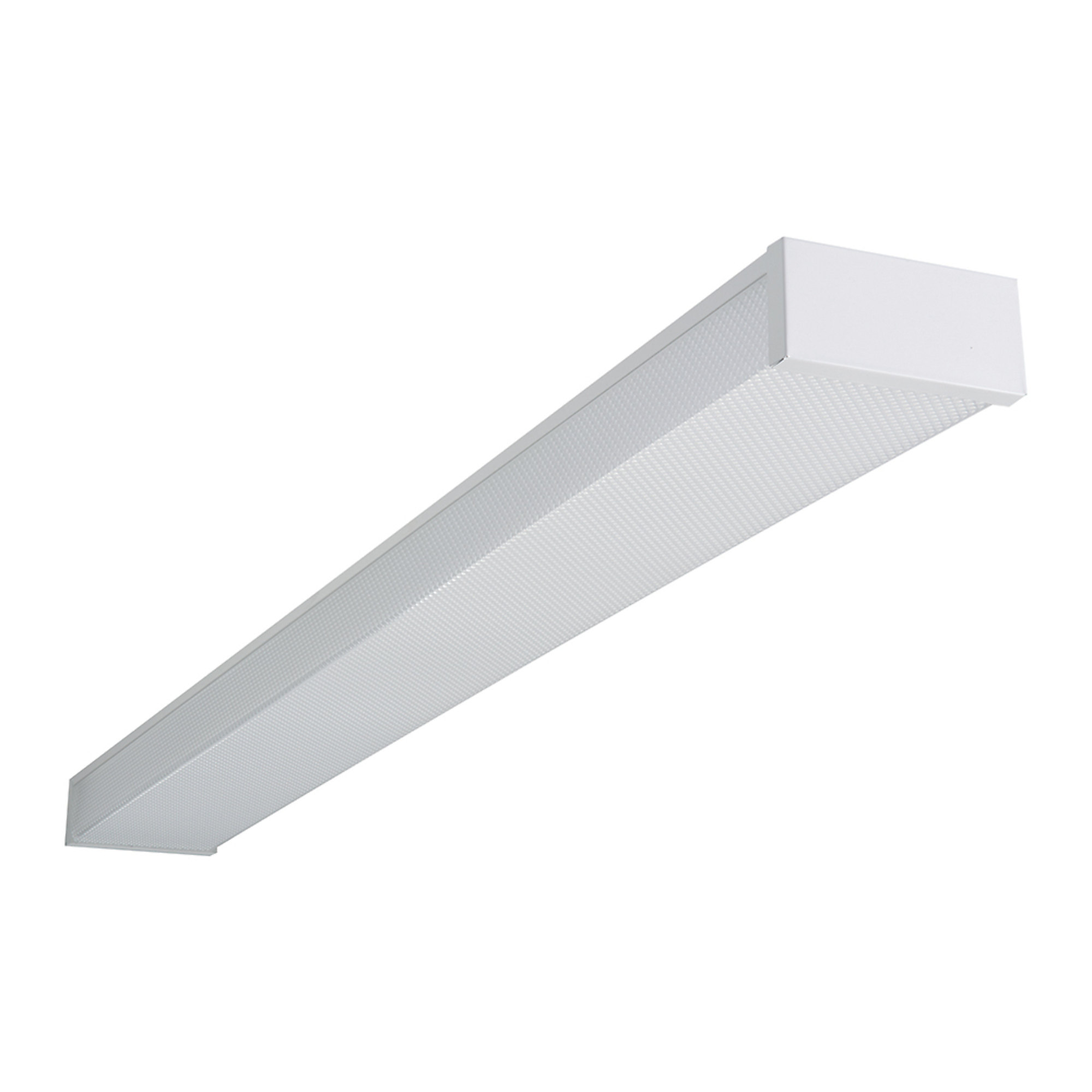 Metalux:WP 4 ft. 4000-Lumens 4000K Cool White 120-Volt White Integrated LED Wraparound Prismatic Commercial Light Fixture